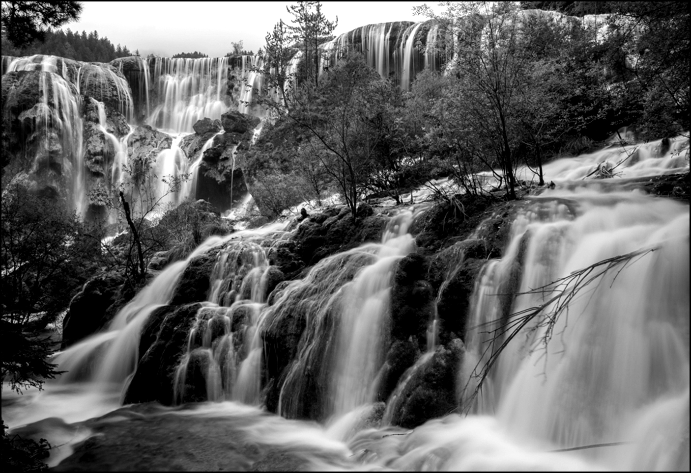 B&W #4 JIMMY WANG, TITLE ( Water fall at JiuZhaiGou ).jpg